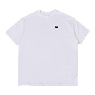 VANS范斯男女情侣小LOGO短袖T恤纯色舒适休闲圆领上衣VN000NW0WHT