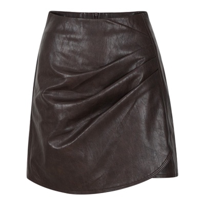 GCRUES不规则压褶pu短裙女复古