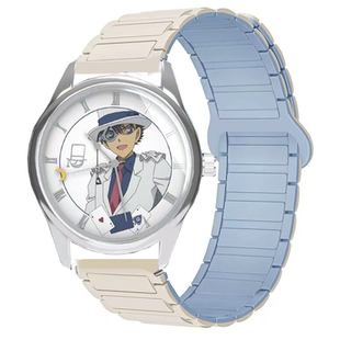适用麦和名侦探柯南手表盲盒表带硅胶磁吸男女款初高中生时尚腕带