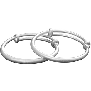 9999纯银新生的儿宝宝银手镯婴儿一对古法银镯子小孩满月周岁礼物