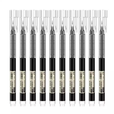 直液式走珠笔中性笔黑笔刷题笔签字笔学生专用笔黑色写字笔圆珠笔水笔直液笔笔速干顺滑大容量针管考试不断墨