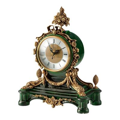 茱莉安法式陶瓷镶铜祖母绿色座钟
