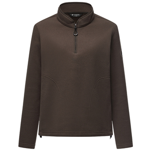 坦博尔26春秋冬新款双面抓绒女款卫衣半拉链弹力上衣保暖外套