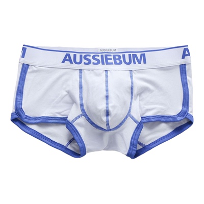 aussiebum棉质拼接紫色字母青年潮流男士人生四脚平角内裤衩子头