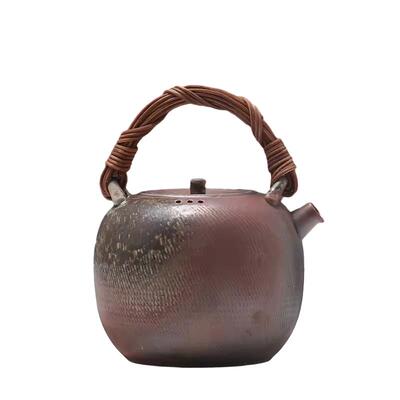 柴烧A款新中式陶瓷手工藤编煮茶