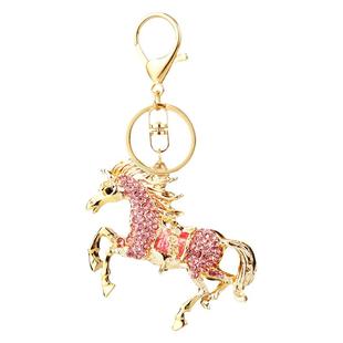 马到成功水钻小马汽车钥匙扣女ins 可爱包包挂件钥匙链圈创意礼品