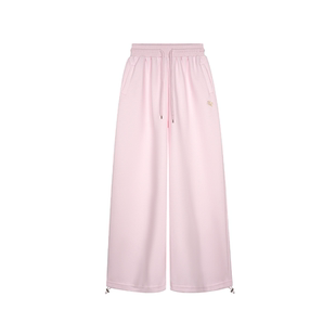 大佬街舞潮牌美式粉色松紧卫裤松弛感慵懒休闲裤显瘦直筒8036