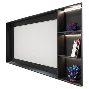 黑色定制不锈钢镂空电视壁龛嵌入式边框收边条电视背景墙框架内嵌