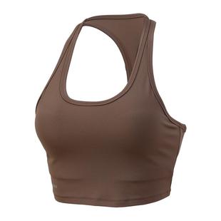 movingtime莓红色运动背心女工字美背防震跑步上衣一体式瑜伽内衣