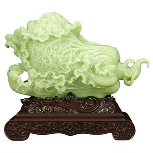 《财富丰收》玉白菜摆件招财百财客厅玄关酒柜装饰品公司开业礼物