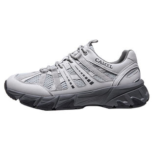 【王俊凯同款】骆驼城野徒步鞋男透气网面户外登山鞋休闲鞋运动鞋