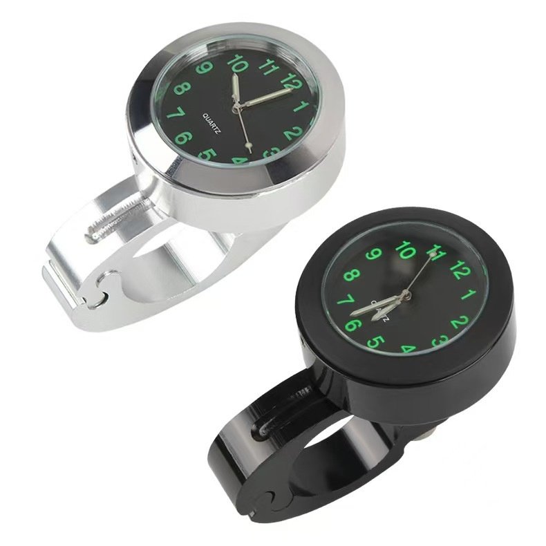 新款夜光摩托车载时钟表时钟防水表货批发车载表现改装车把电动车