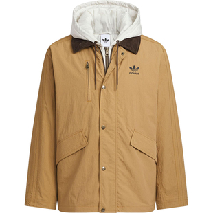 Adidas/阿迪达斯正品三叶草男士休闲连帽保暖二合一棉服KW1241