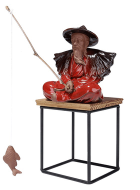 人物渔翁招财工艺品佛像创意陶瓷