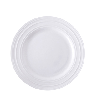 妙HOME出口北欧纯白色浮雕骨瓷餐具美式简约高档西餐盘家用套装