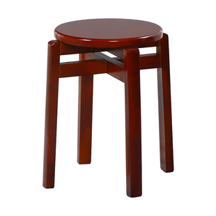 实木圆凳家用餐凳叠放凳收藏成人板凳方凳仿古梳妆条凳无靠背椅子