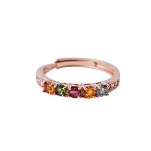 宫里上新碧玺戒指女款天然彩宝指环纯银彩色宝石小众设计生日礼物