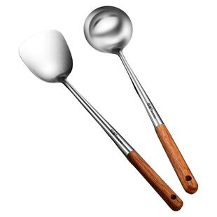 304不锈钢炒勺锅铲家用炒铲长柄汤勺分菜勺厨师专用炒菜勺子铲子