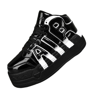 秋冬爆米花男女中高帮李老大大白毽踢毽子专用鞋皮面运动休闲板鞋