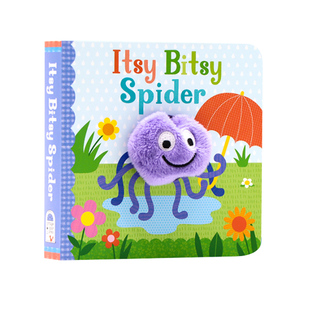 Itsy Bitsy Spider手指偶书触摸书系列 蜘蛛爬啊爬/五只猴子/我爸爸我妈妈 英文原版绘本 亲子互动纸板洞洞书小小手掌书宝宝玩具书