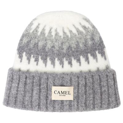 骆驼费尔岛风圣诞2025年冬季新款女针织帽保暖大头围防风毛线帽子