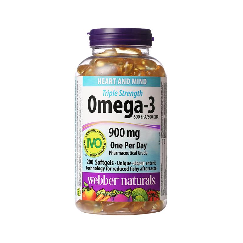 【自营】伟博天然Omega3高纯深海鱼油浓缩心脑血管肠溶无腥 200粒