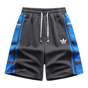 兰瑟姆三叶草纯棉五分裤男士胖子大码针织运动裤子宽松休闲短裤女