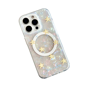 BLEU et ROSE【贝壳手机壳】原创双层imd磁吸手机保护套适用iPhone贝壳珍珠法式ins