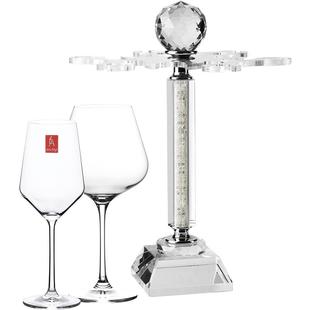 水晶红酒杯套装高档轻奢葡萄酒具玻璃家用高脚杯子冰山醒酒器杯架