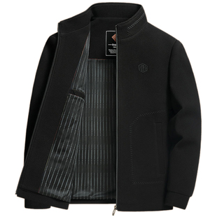 啄木鸟中年男士雪尼尔外套春秋季中老年人夹克衫爸爸装爷爷上衣服