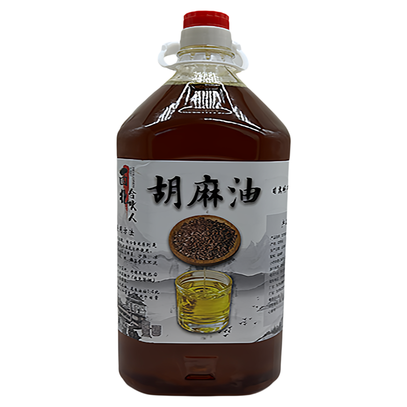 甘肃定西正宗纯胡麻油熟榨亚麻籽油炒菜健康食用油2.5升4.7斤包邮