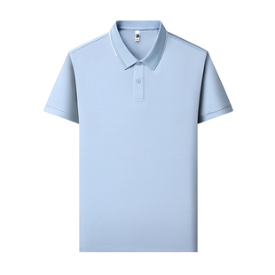 啄木鸟含桑蚕丝男士短袖polo衫2026夏季款凉感透气爸爸装含棉t恤