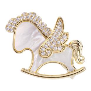 合金小马胸针配大衣女2025新款高档高级感轻奢华气质精致时尚配饰