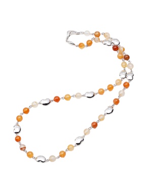 设计师款彩色串珠项链女玛瑙锁骨