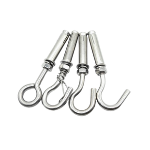 304不锈钢膨胀钩吊环螺丝挂钩 井盖窨井网拉爆带钩吊钩M6M8M10M12