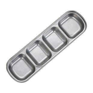 复古日式不锈钢味碟做旧蘸料碟火锅调料碟酱料碟烤肉餐具两格三格