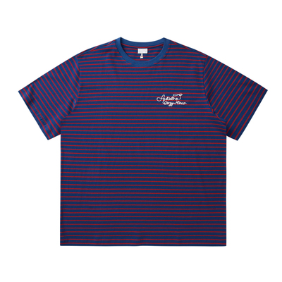 roaringwild撞色条纹圆领短袖