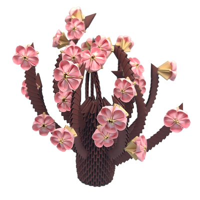梅花树手工三角插折纸家居摆件