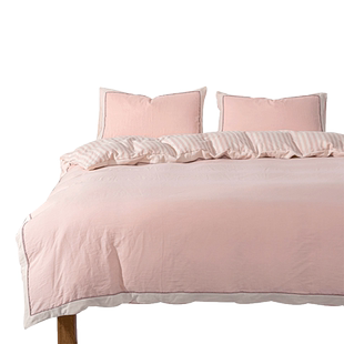 A类母婴级全棉水洗双层纱布四件套纯棉贴边被套床单床笠床品定制