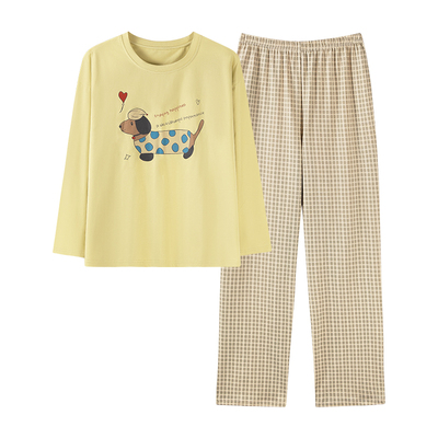 卡之恋女士纯棉睡衣春秋长袖长裤