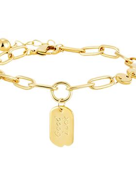 大气金属方牌圆片手链