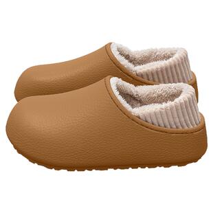 防水棉拖鞋女士冬季包跟外穿2025新款厚底保暖加绒加厚毛毛棉鞋男