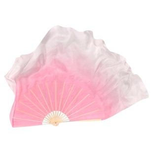 扇子舞蹈扇真丝芙蓉醉儿童古典舞蹈专用扇子跳舞双面藕粉渐变大扇