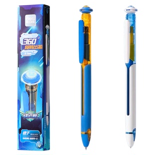 得力六边形舰队速干旋转中性笔ST双珠速干学生360°黑色创意太空主题0.5mm高颜值盒装签字笔刷题笔