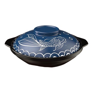 日本陶瓷炖锅耐高温干烧不裂浅锅陶瓷沙砂锅炖锅商用家用燃气汤煲