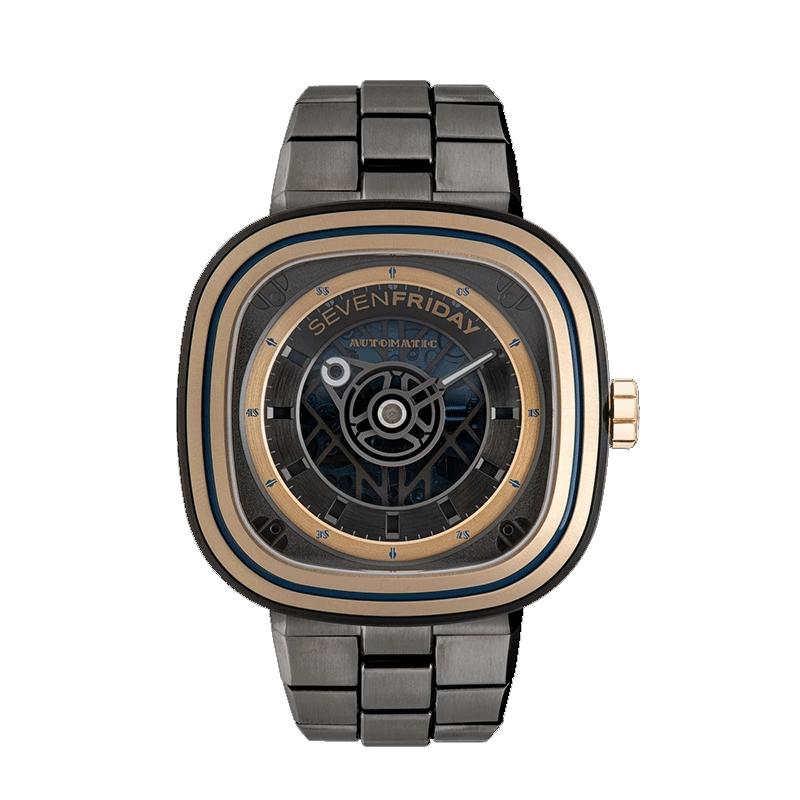 【自营】SEVENFRIDAY七个星期五手表男 自动机械表钢带男表T2/04M