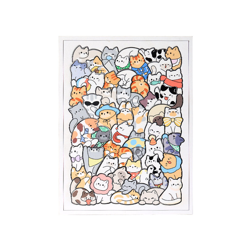 猫咪异形拼图带框高难度烧脑益智玩具puzzle儿童生日礼物卡通拼图