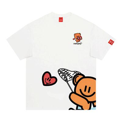 查尔斯桃心可爱小熊短袖t恤情侣