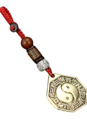 黄铜八卦镜仿古风随身携带五帝钱