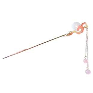 甜美少女心粉色发簪女儿童国风马面裙汉服簪子高级感发钗盘发头饰